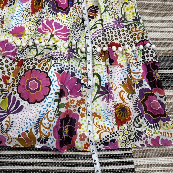J.Crew Pom Pom Dress Women's 6 Multicolor‎ Ratti Retro Floral Tiered Ruffle Maxi - Picture 14 of 16